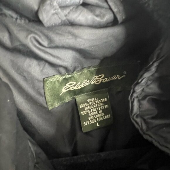 Eddie Bauer black jacket hooded size large  women’s - Picture 6 of 9